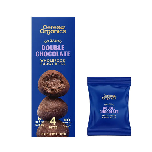 Ceres Organics, Organic Wholefood Fudgy Bites (GF/DF/V), 120g - Healthy Snacks NZ