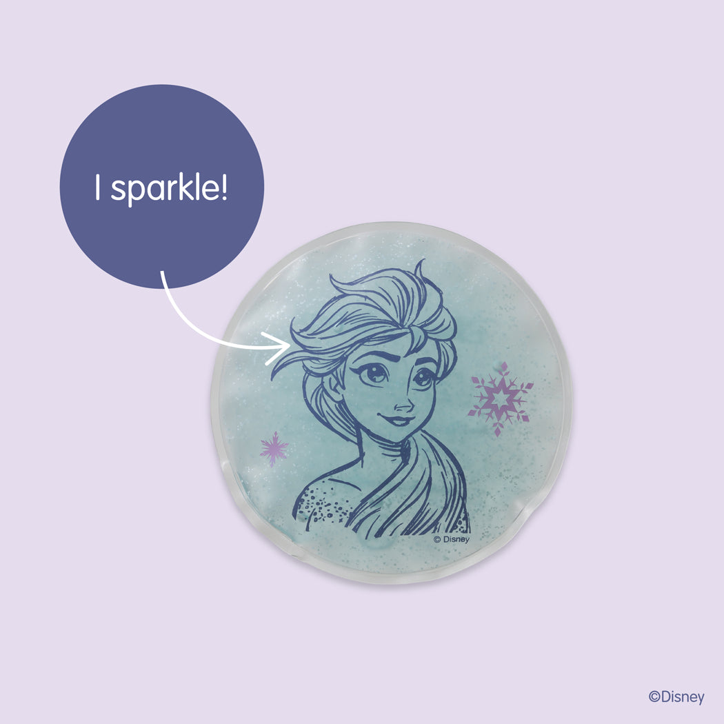 Round sticker with a character design and 'I sparkle!' text on a light purple background