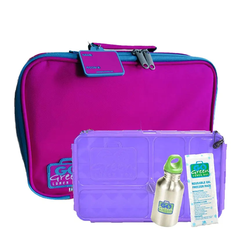 Go Green Lunchbox Set, Pretty n Pink - Healthy Snacks NZ