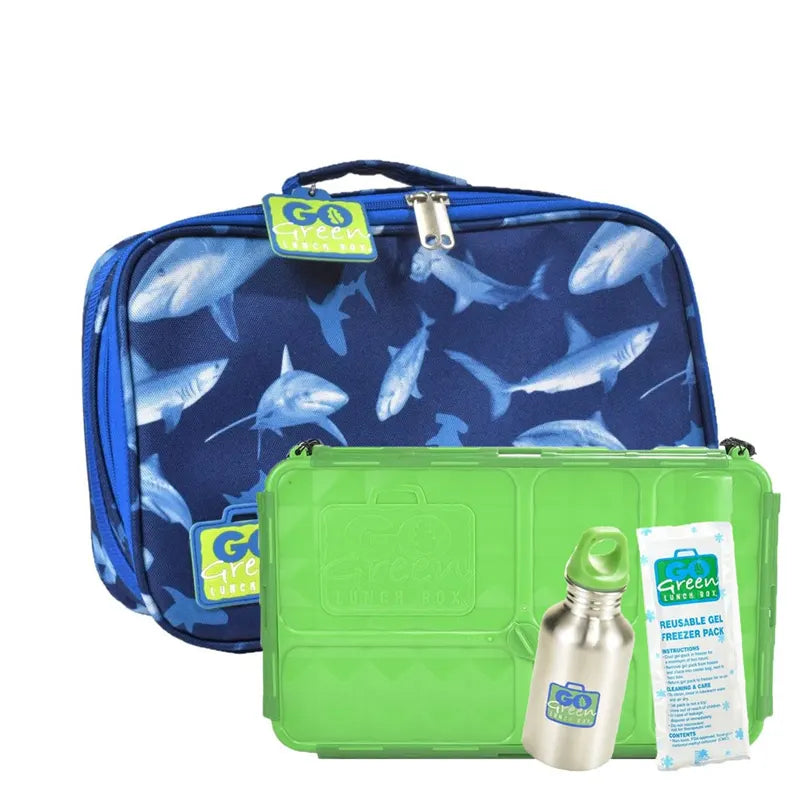 Go Green Lunchbox Set, Shark Frenzy - Healthy Snacks NZ