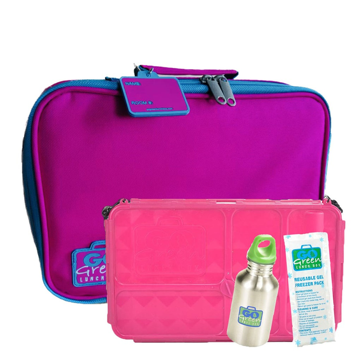 Go Green Lunchbox Set, Pretty n Pink - Healthy Snacks NZ