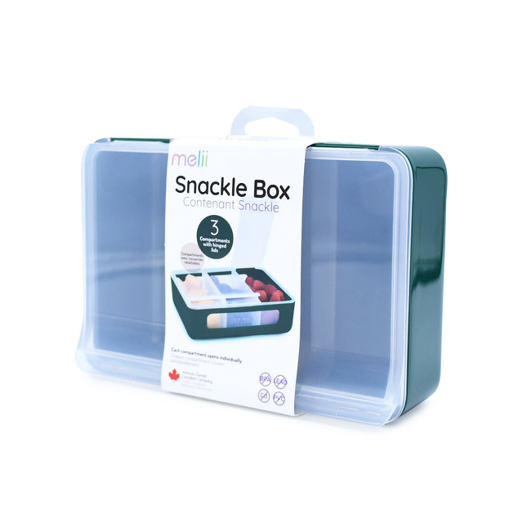 Snack storage box with packaging on a white background
