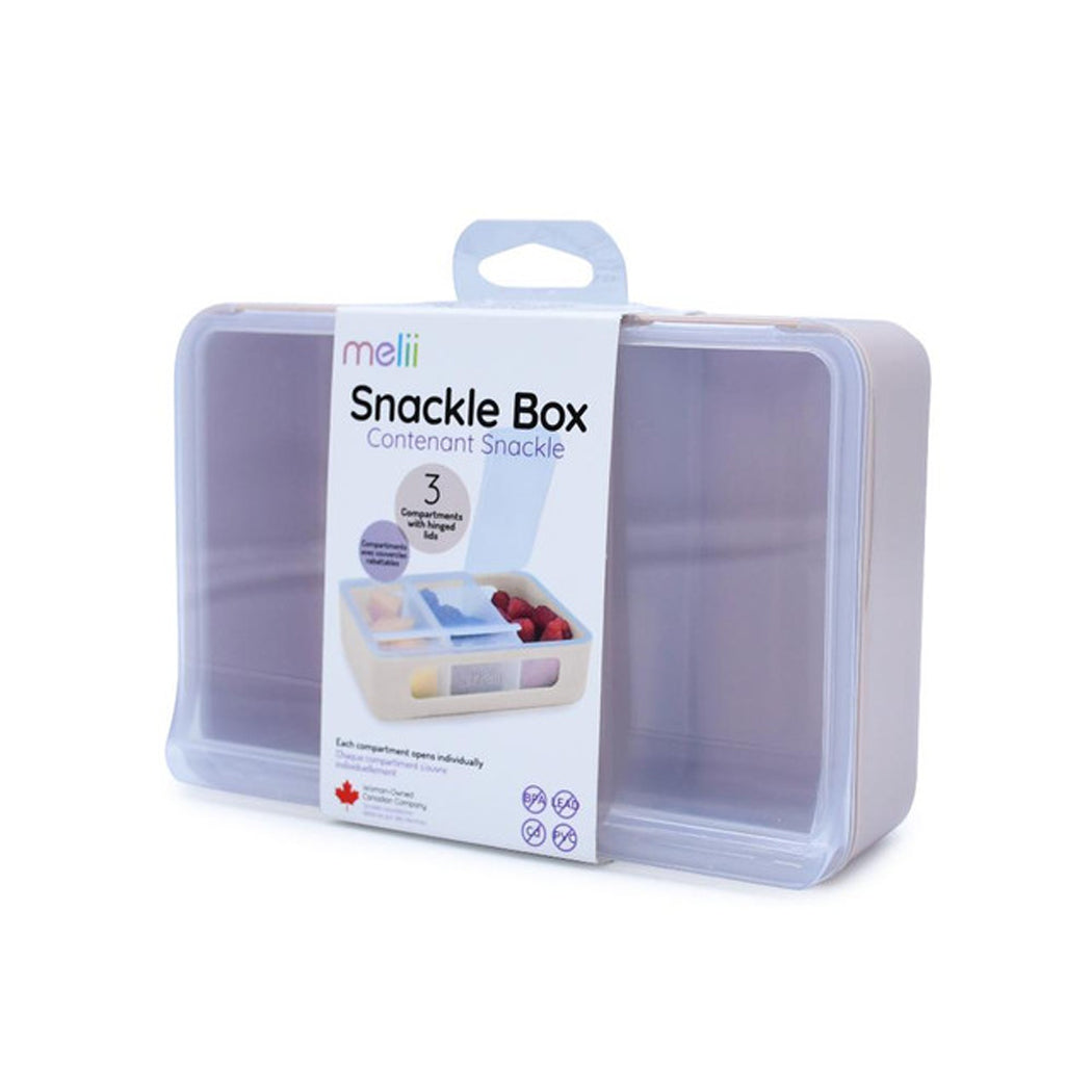 Snack box with packaging labeled 'mellii' on a white background