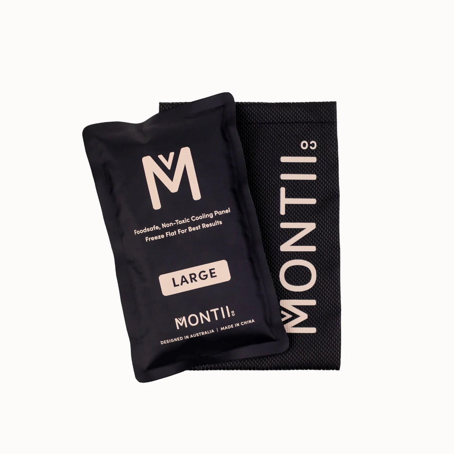 Black packaging of MontiiCo with brand logo and text on a white background