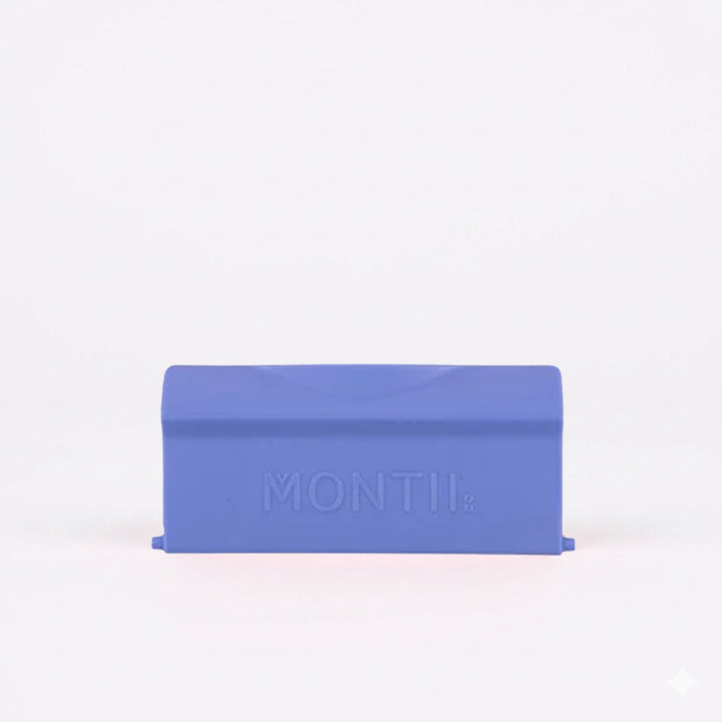 Blue latch with 'MONTII' branding on a white background