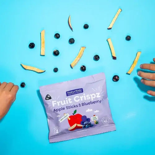 NaturKidz, NZ Fruit Crisps, Apple Sticks & Blueberry, (GF/DF), 10g - Healthy Snacks NZ