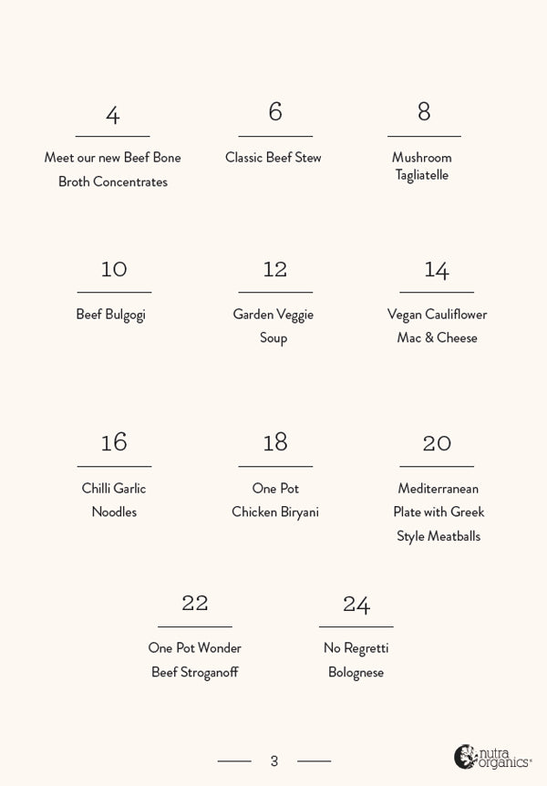 Nutra Organics, Broth Recipes Booklet  - Healthy Snacks NZ