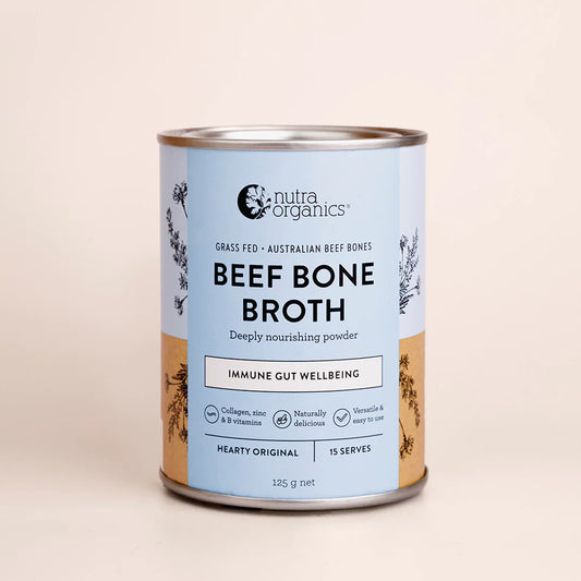 Nutra Organics, Beef Bone Broth, Hearty Original (DF/GF), 125g - Healthy Snacks NZ