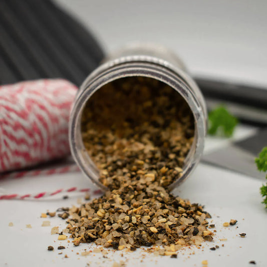 Open container of ground spice with a blurred background