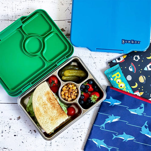 Yumbox Prรชt, Stainless Steel 4 Compartment Lunchbox - Healthy Snacks NZ