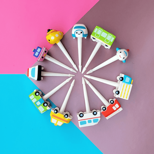 (11pc) 3D Food Picks, Transport - Healthy Snacks NZ
