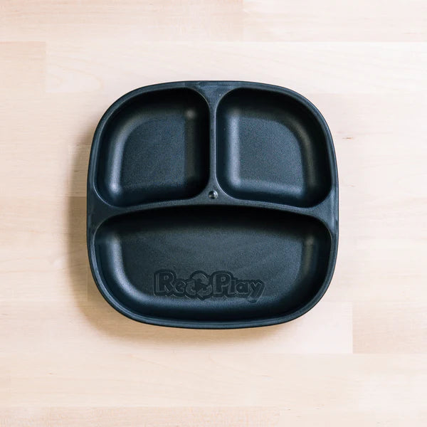Re-Play Divided Plate Black - Healthy Snacks NZ