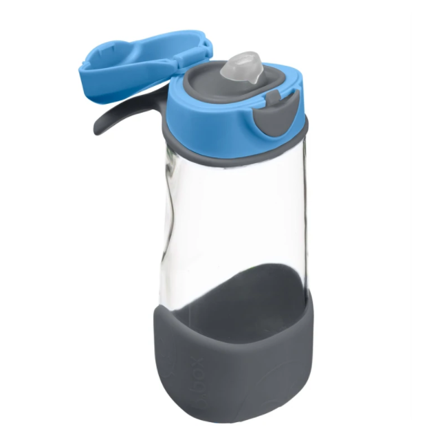 B.Box Sport Spout Bottle, 450ml, Blue Slate - Healthy Snacks NZ