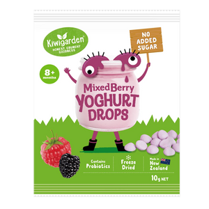 Kiwigarden, No Added Sugar Yoghurt Drops (GF), Mixed Berry, 10g - Healthy Snacks NZ