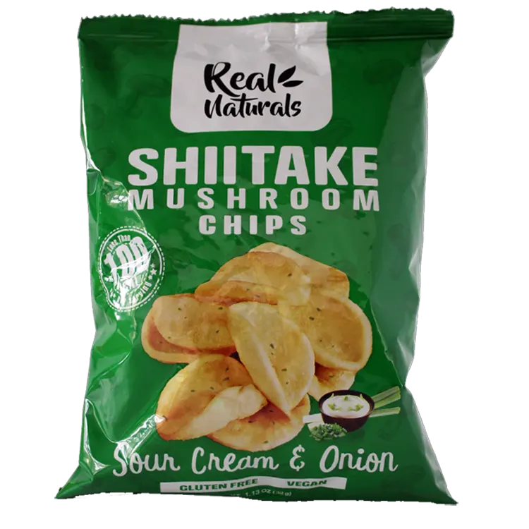 Real Naturals, Shiitake Mushroom Chips, Sour Cream & Onion - Healthy Snacks NZ