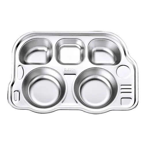 Stainless Steel Kids Divided Plate - Bus - Healthy Snacks NZ - Fast Shipping
