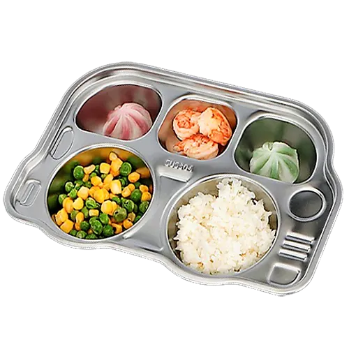 Stainless Steel Kids Divided Plate - Bus - Healthy Snacks NZ - Fast Shipping