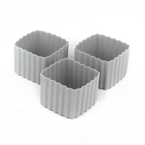 (3pc) Little Lunch Box Co, Bento Cups, Square, Grey - Healthy Snacks NZ