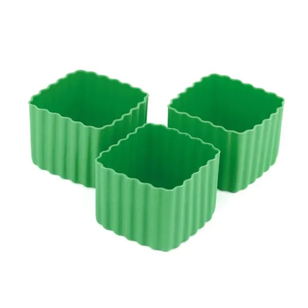 (3pc) Little Lunch Box Co, Bento Cups, Square, Green - Healthy Snacks NZ