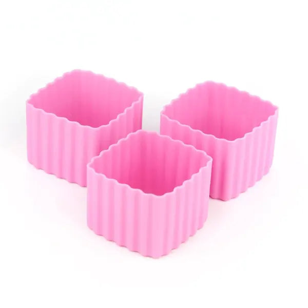 (3pc) Little Lunch Box Co, Bento Cups, Square, Pink - Healthy Snacks NZ
