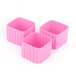 Load image into Gallery viewer, (3pc) Little Lunch Box Co, Bento Cups, Square, Pink - Healthy Snacks NZ
