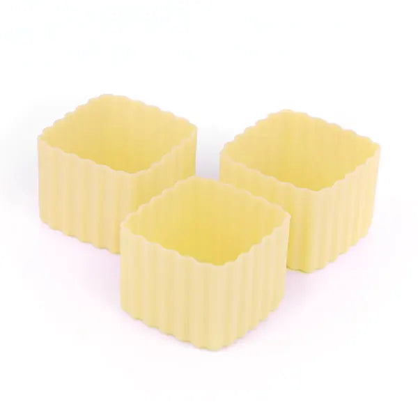 (3pc) Little Lunch Box Co, Bento Cups, Square, Yellow - Healthy Snacks NZ