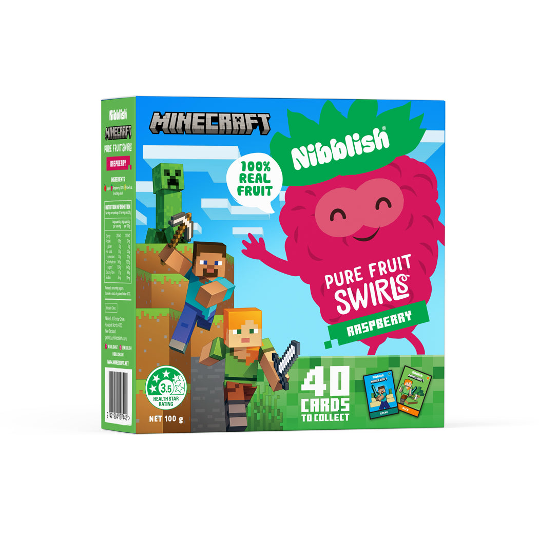 Nibblish, Pure Fruit Swirls (Minecraft Cards), 5 x 20g