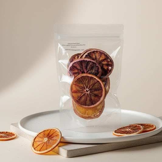 One package of dried orange slices with visible brand name on a white background