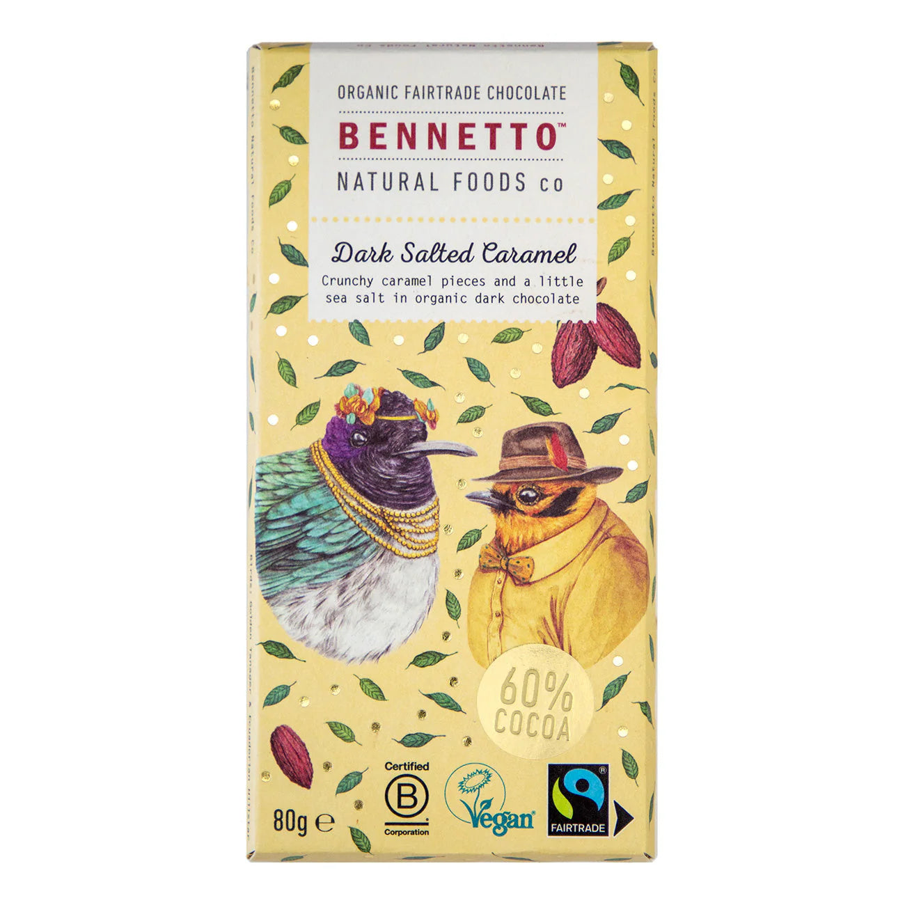 Bennetto, Organic Dark Chocolate, 80g - Healthy Snacks NZ