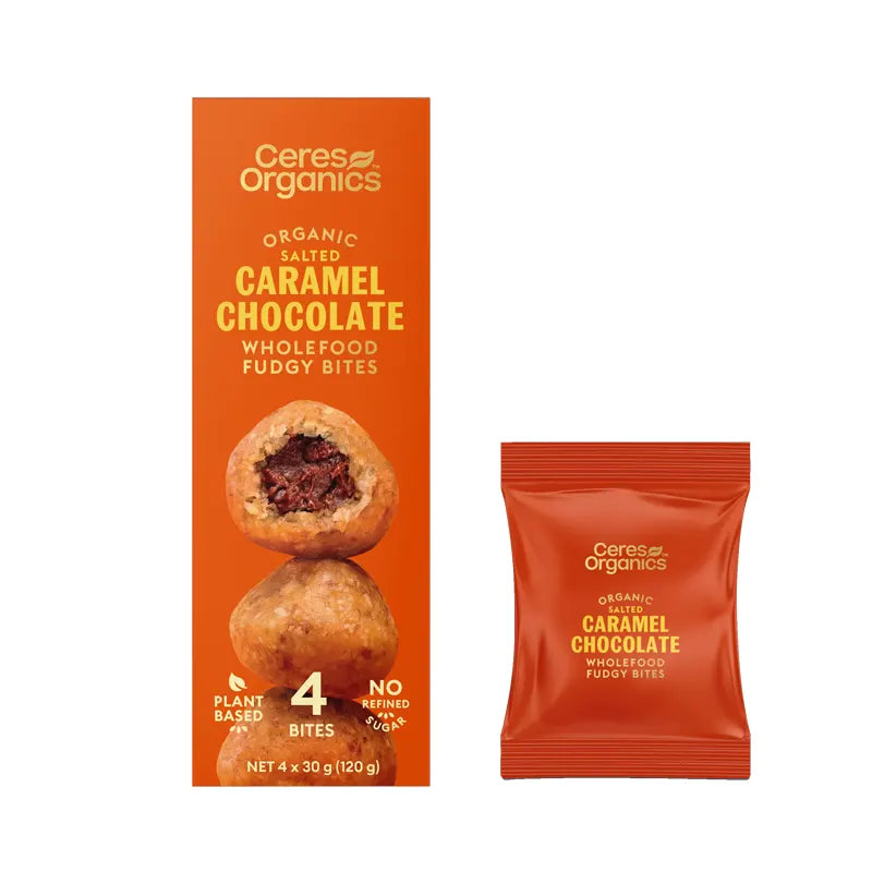 Ceres Organics, Organic Wholefood Fudgy Bites (GF/DF/V), 120g - Healthy Snacks NZ