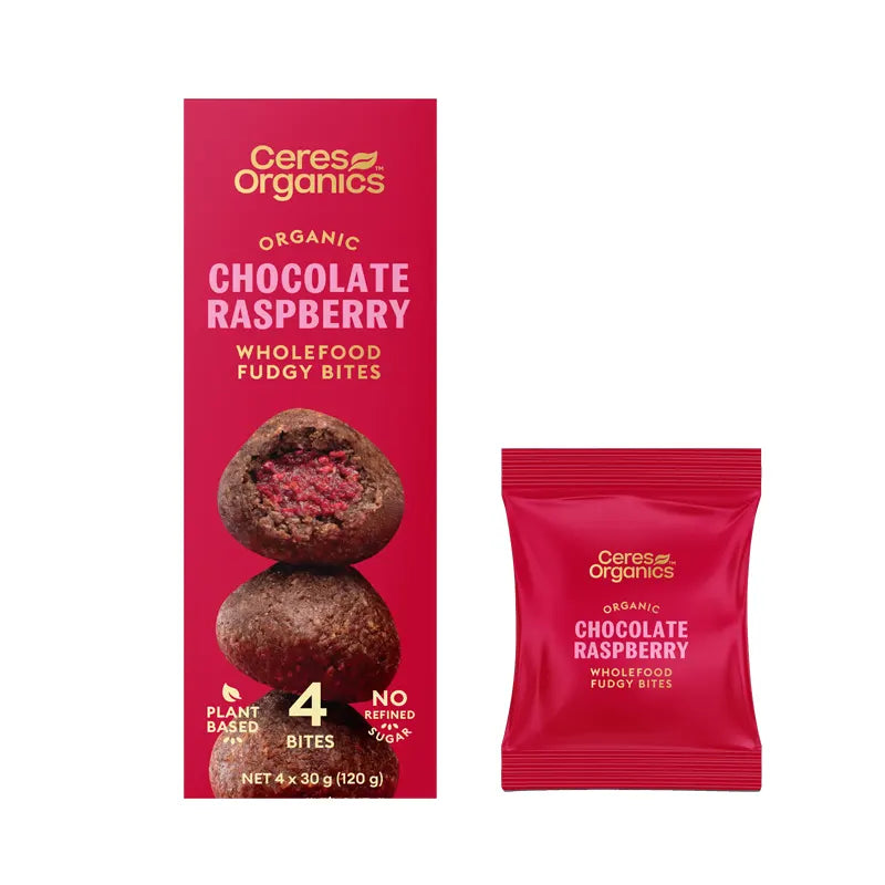 Ceres Organics, Organic Wholefood Fudgy Bites (GF/DF/V), 120g - Healthy Snacks NZ