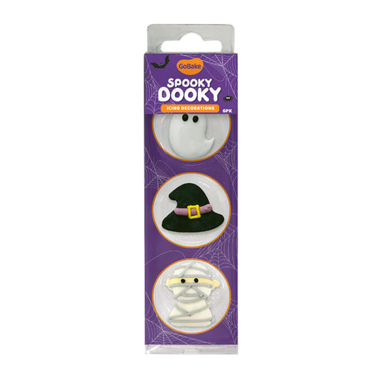 Spooky Dooky Halloween candy decorations packaging on a white background