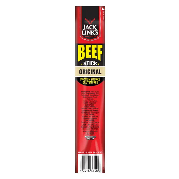 Jack Link’s Beef Stick (DF/GF), Original, 12g - Healthy Snacks NZ
