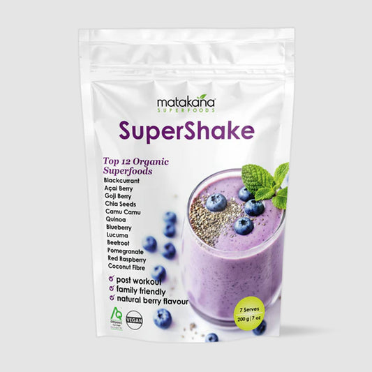 Organic Superfoods Supershake Mix (DF/GF/V), 200g - Healthy Snacks NZ