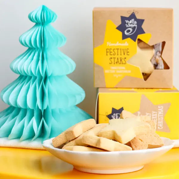 Molly Woppy, Christmas Shortbread Festive Stars, 130g - Healthy Snacks NZ