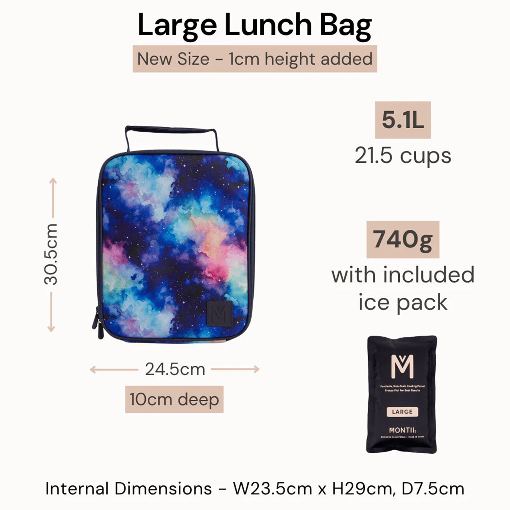 MontiiCo Large Insulated Lunch Bag + Ice Pack - Healthy Snacks NZ