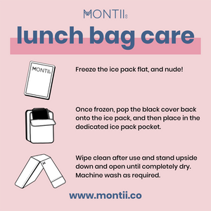 MontiiCo Large Insulated Lunch Bag + Ice Pack - Healthy Snacks NZ
