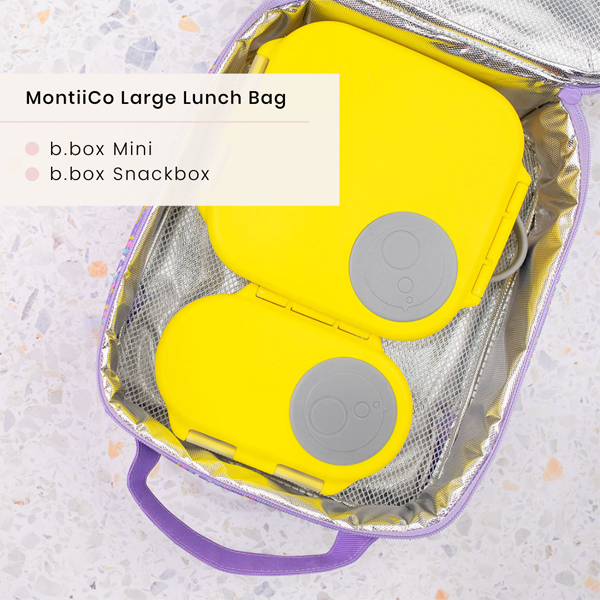 MontiiCo Large Insulated Lunch Bag + Ice Pack - Healthy Snacks NZ