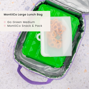 MontiiCo Large Insulated Lunch Bag + Ice Pack - Healthy Snacks NZ