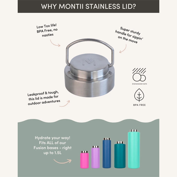 Montii Fusion Stainless Steel Lid - Healthy Snacks NZ