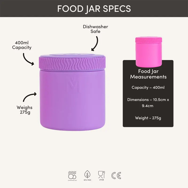 Montii Insulated Food Jar, 400ml - Healthy Snacks NZ