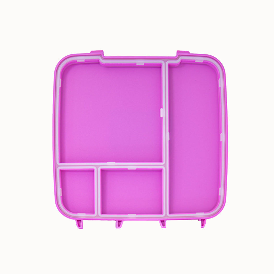 Pink lid with a seal on a white background