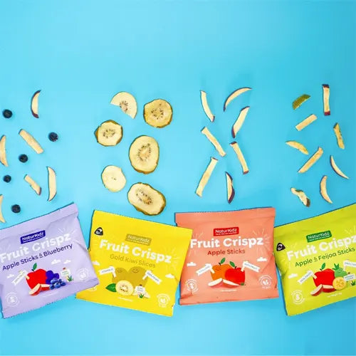 NaturKidz, NZ Fruit Crisps, Apple Sticks & Blueberry, (GF/DF), 10g - Healthy Snacks NZ