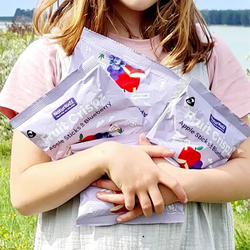 NaturKidz, NZ Fruit Crisps, Apple Sticks & Blueberry, (GF/DF), 10g - Healthy Snacks NZ