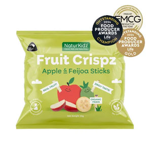 NaturKidz, NZ Fruit Crisps, Apple & Feijoa Sticks, (GF/DF), 10g - Healthy Snacks NZ