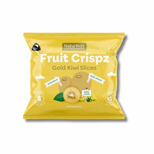 NaturKidz, Fruit Crisps, Gold Kiwifruit Slices (GF/DF), 10g - Healthy Snacks NZ