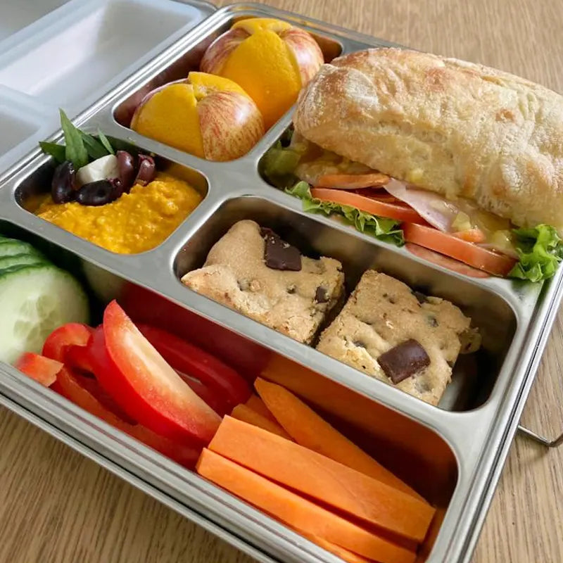 Nestling Stainless Steel JUMBO Bento Box with Silicone Seal - Healthy Snacks NZ