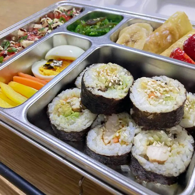 Nestling Stainless Steel JUMBO Bento Box with Silicone Seal - Healthy Snacks NZ