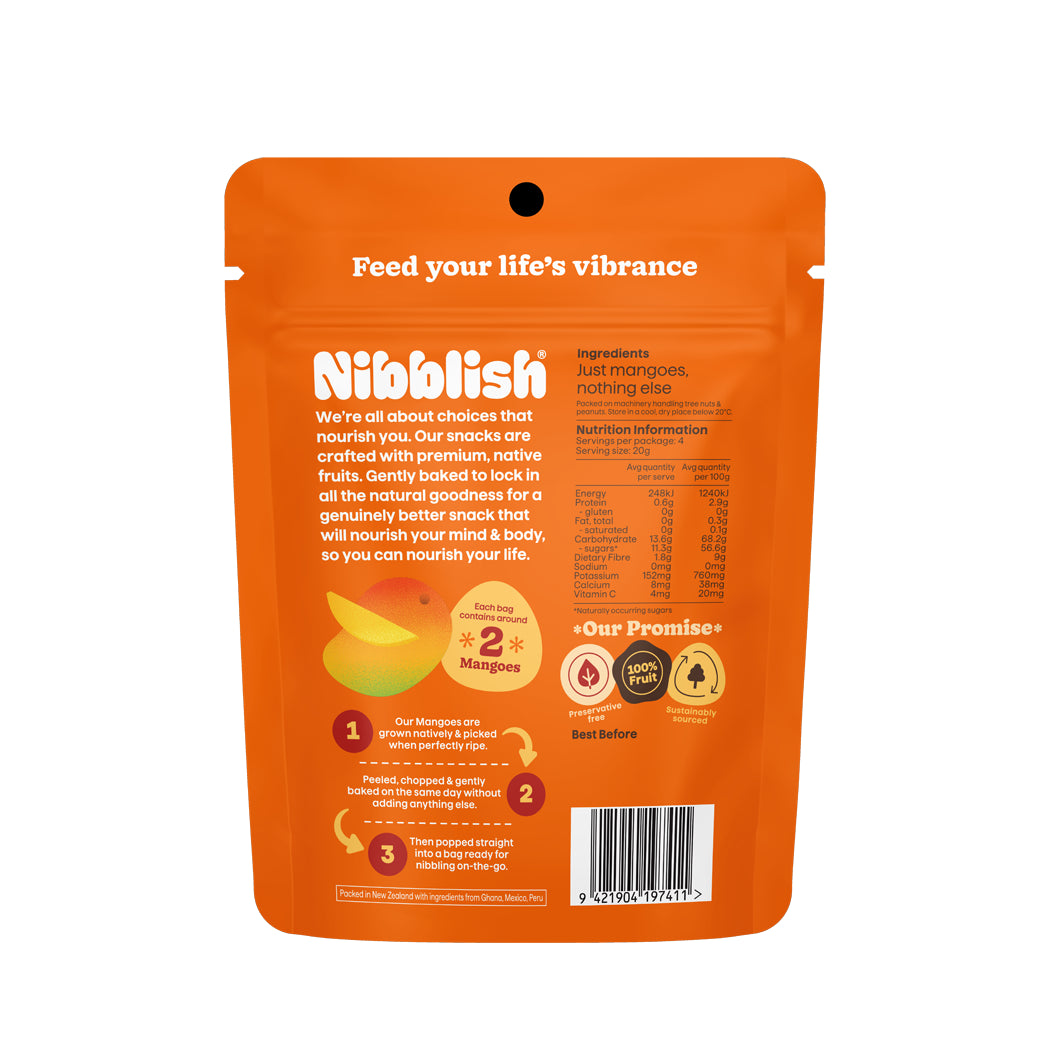 Nibblish, Gently Baked Mango, 180g