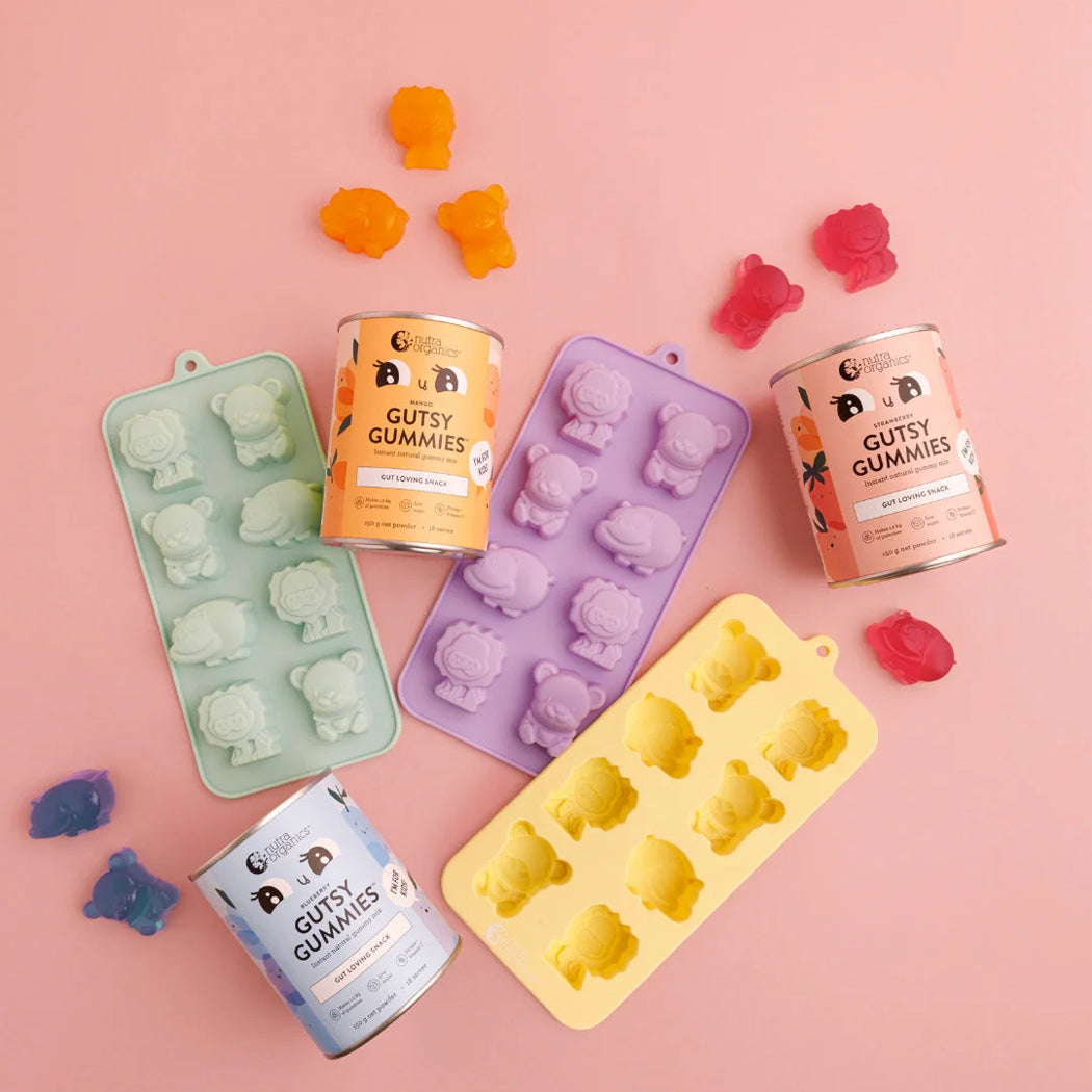 (3pc) Nutra Organics Silicone Animal Gummy Moulds - Healthy Snacks NZ